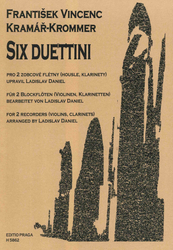 Kramář-Krommer František Vincenc 6 duettin pro dvě zobcové flétny (nebo 2 housle nebo 2 klarinety)