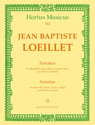 Loeillet Jean Baptiste Sonaten für Blockflöte (Querflöte, Violine, Oboe) und Basso continuo op. III/9,IV/9-10, Heft II
