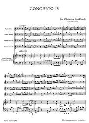 Schickhardt J. Christian Sechs Konzerte für 4 Altblockflöten und Basso continuo Heft 2