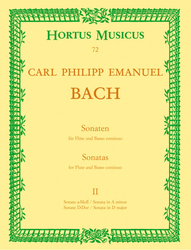 Bach Carl Philipp Emanuel Sonaten für Flöte und Basso continuo Sonaten a-moll Wq 128 und D-dur Wq 131 Heft 2
