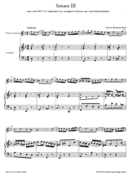 Bach Johann Sebastian Sechs Sonaten nach BWV 525-530 für Flöte und obligates Cembalo Heft II: Sonaten 3 und 4