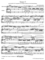 Bach Johann Sebastian Sechs Sonaten nach BWV 525-530 für Flöte und obligates Cembalo Heft III: Sonaten 5 und 6