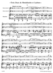 Böhm Theobald "Trois Duos de Mendelssohn et Lachner" für zwei Querflöten und Klavier op. 33