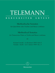 Telemann Georg Philipp  12 Methodische Sonaten für Flöte oder Violine und Basso continuo