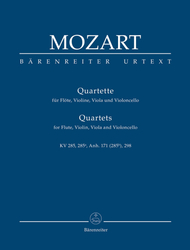 Mozart Wolfgang Amadeus Quartette für Flöte, Violine, Viola und Violoncello