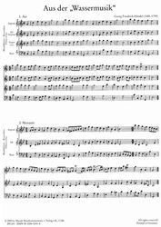 Händel Georg Friedrich  Aus der Wassermusik. 6 Stücke für Blockflöten- oder Streichquartett