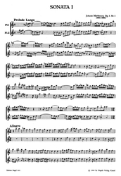 Mattheson Johann Vier Sonaten für zwei Blockflöten Sonaten Op.1 Nr.1,2,11,und 12