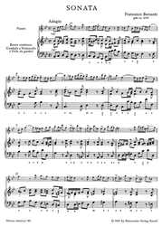 Barsanti Francesco Sonate für Altblockflöte (Flöte) und Basso continuo B-Dur op. 1/6