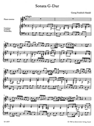Händel Georg Friedrich Sonate für Flöte und Basso continuo G-Dur