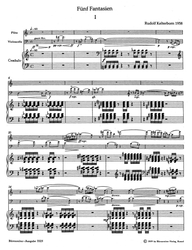 Kelterborn Rudolf Fünf Fantasien für Flöte, Violoncello und Cembalo