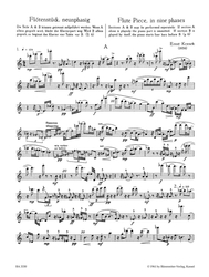 Krenek Ernst Flötenstück neunphasig für Flöte und Klavier op. 171