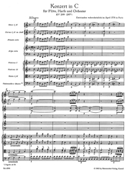 Mozart Wolfgang Amadeus Konzert für Flöte, Harfe und Orchester C-Dur KV 299(297c)