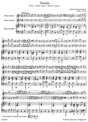 Quantz Johann Joachim Triosonate für zwei Flöten und Basso continuo B-Dur