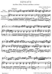 Quantz Johann Joachim Sonate für Flöte (Oboe, Violine) und B. c. aus "Fürstenbergiana" D-Dur