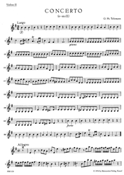 Telemann, G. Philipp Konzert e-Moll TWV 52:e1