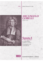 Corelli Arcangelo  Sonata op. 5, Nr. 9, C-Dur, für Altblockflöte und B.c.