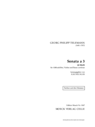 Telemann Georg Philipp  Sonata a 3, d-Moll, (TWV 42:d10)