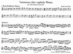 Eyck Jacob van  Variationen über englische Weisen aus "Der Fluyten Lust-hof"