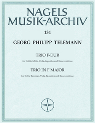 Telemann, Georg Philipp Trio für Altblockflöte (oder andere Instrumente), Viola da gamba (Viola, Violoncello) und Basso continuo F-Dur TWV 43:F3