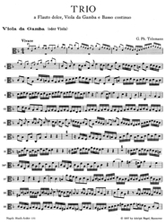 Telemann, Georg Philipp Trio für Altblockflöte (oder andere Instrumente), Viola da gamba (Viola, Violoncello) und Basso continuo F-Dur TWV 43:F3