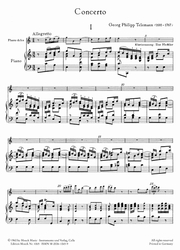 Telemann Georg Philipp  Concerto C-Dur für Altblockflöte, Streichorchester und B.c. (TWV 51:C1)