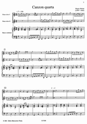 Marini Biagio Sonata e due canzoni (per due flauti dolci e basso continuo)