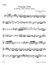 Telemann Georg Philipp Triosonate für Querflöte, Violine und Basso continuo G-Dur TWV 42:G1