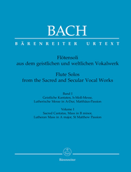 Bach Johann Sebastian Flötensoli aus dem geistlichen und weltlichen Vokalwerk  Band 1