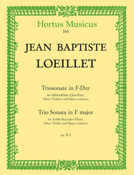 Loeillet Jean Baptiste (John of London) Triosonate für Altblockflöte (Flöte), Oboe (Violine) und Basso continuo F-Dur op. 2/2