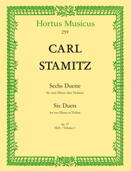 Stamitz Carl Sechs Duette für zwei Flöten oder Violinen. Heft 1 op. 27