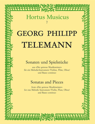 Telemann, Georg Philipp Sonaten und Spielstücke für Melodieinstrument (Violine, Flöte, Oboe) und Basso continuo