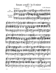 Telemann, Georg Philipp Sonaten und Spielstücke für Melodieinstrument (Violine, Flöte, Oboe) und Basso continuo