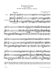 Quantz Johann Joachim Konzert "Pour Potsdam" D-dur