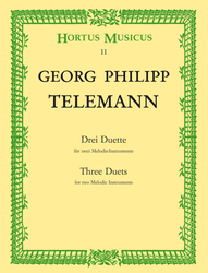 Telemann Georg Philipp Drei Duette für zwei Melodieinstrumente