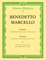 Marcello Benedetto Sonaten für Altblockflöte (Querflöte, Violine) und B. c., Heft I