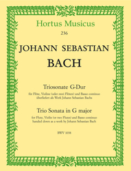 Bach Johann Sebastian Triosonate für Flöte, Violine (oder zwei Flöten) und Basso continuo G-Dur BWV 1038