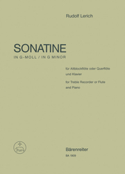 Lerich Rudolf Sonatine für Altblockflöte oder Querflöte und Klavier g-Moll
