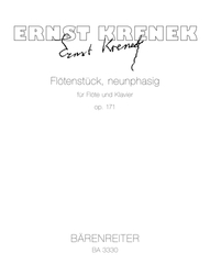 Krenek Ernst Flötenstück neunphasig für Flöte und Klavier op. 171