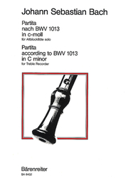 Bach Johann Sebastian Partita c-Moll (original a-Moll) BWV 1013 für Altblockflöte