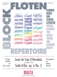 Caix d'Hervelois Louis de  Suite op. 6, Nr. 3, G-Dur, für Sopranblockflöte und B.c.