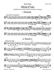 Marx, Karl Kleine Suite nach Tänzen aus Leopold Mozarts Notenbuch für Wolfgang, Part - 3. Violine