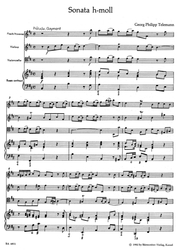 Telemann Georg Philipp Sonate für Flöte, Violine, Violoncello (Viola da gamba) und Basso continuo h-Moll TWV 43:h1