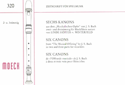 Bach J. S. Sechs Kanons aus dem "Musikalischen Opfer" von J. S. Bach