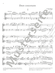 Joseph Haydn 6 Duos concertants, Opus 101 Nr.1 + 2
