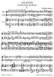 Martinů Bohuslav Sonate für Flöte, Violine und Klavier
