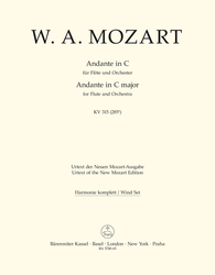 Mozart, W. A. Andante für Flöte und Orchester C-Dur KV 315 (285e)