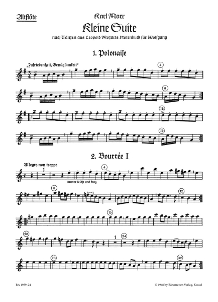 Marx, Karl Kleine Suite nach Tänzen aus Leopold Mozarts Notenbuch für Wolfgang