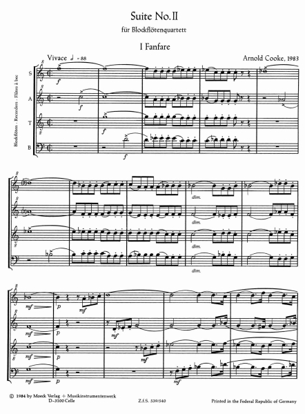 Cooke Arnold  Suite Nr. II (1983)