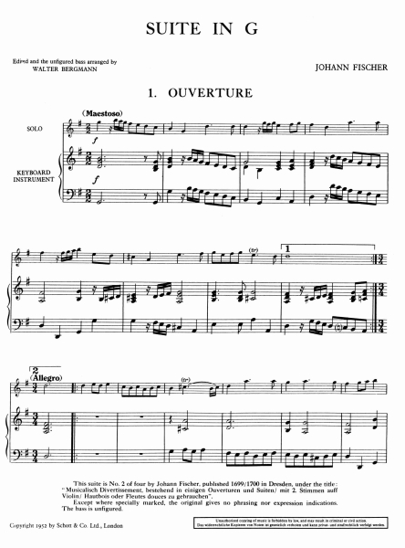 Johann Fischer Suite G-Dur
