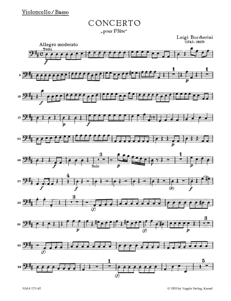 Boccherini Luigi Konzert für Flöte und Streicher D-Dur op. 27